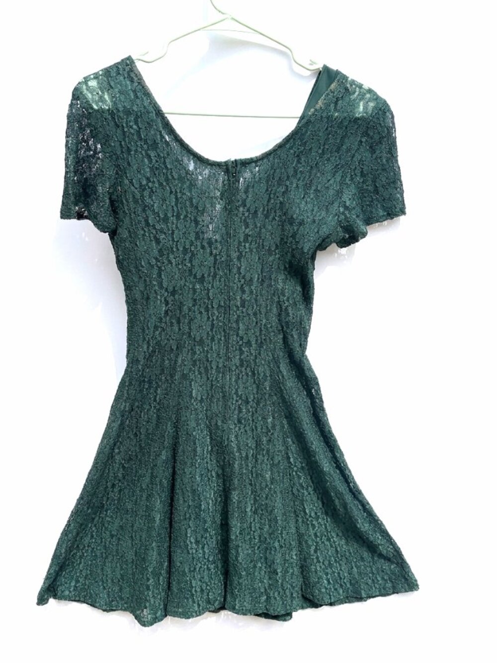 Vintage 90s All That Jazz Lace Short Sleeve Green mini Dress Grunge Fairycore - Picture 2 of 8